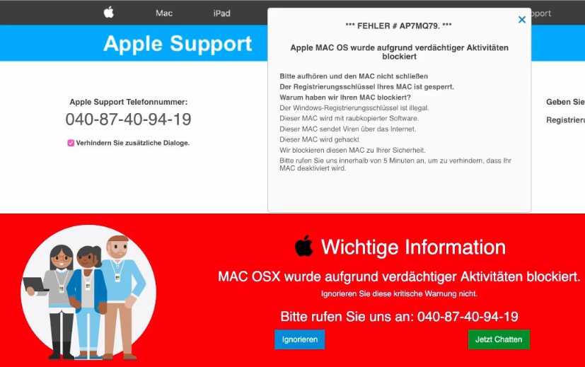 Faux support technique Apple