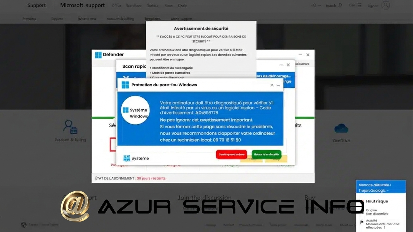 AZURSERVICEINFO vous aide à déjouer les arnaques au support Windows. Restez en sécurité, contactez-nous au 04 22 13 25 23 pour des conseils experts.