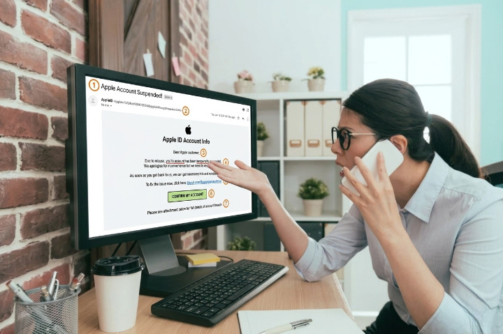 Numéro faux support Apple pop-up