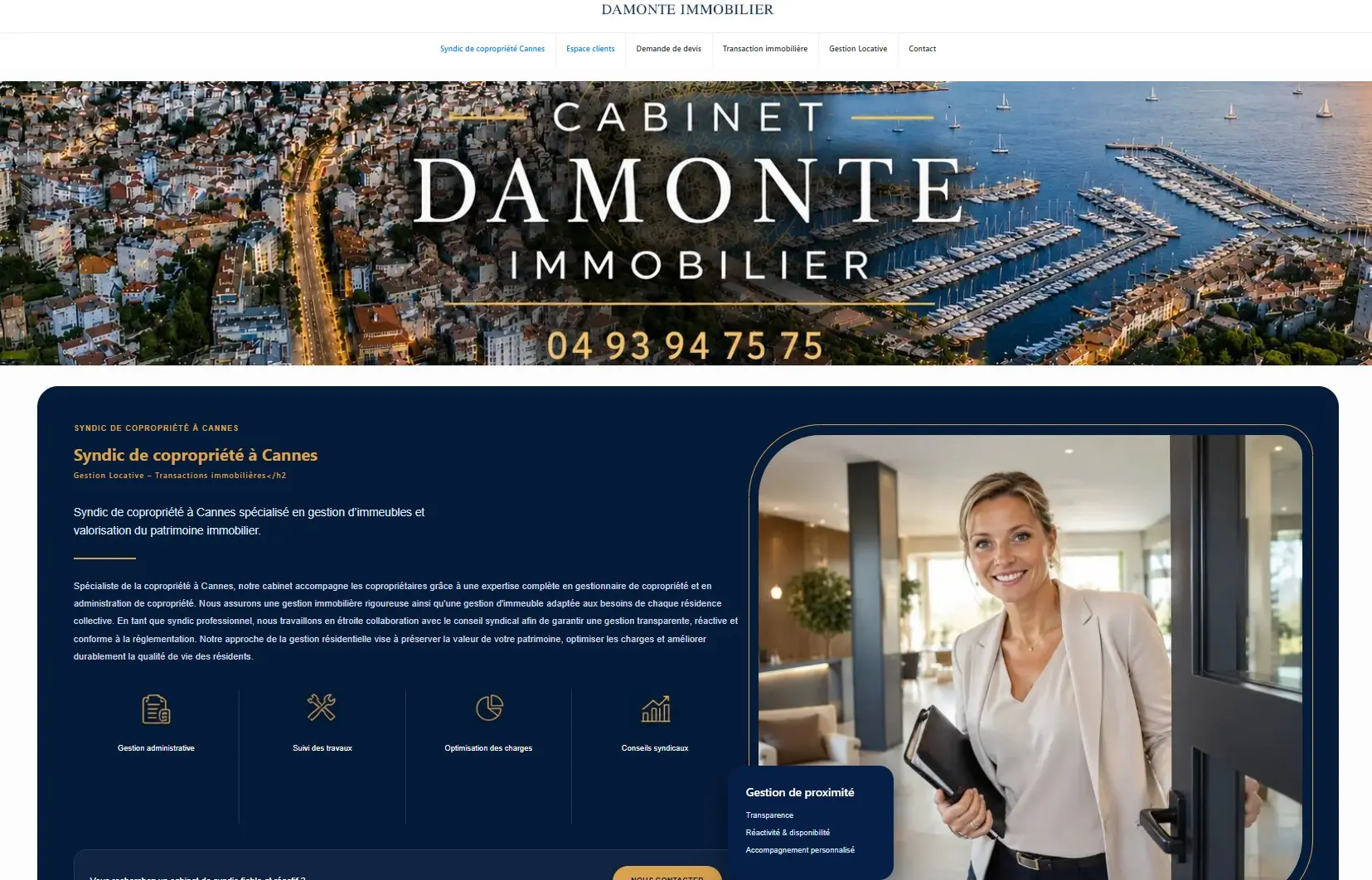Montre site cabinet Damonte Immobilier